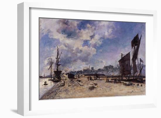 Quay at Honfleur-Johan Barthold Jongkind-Framed Giclee Print