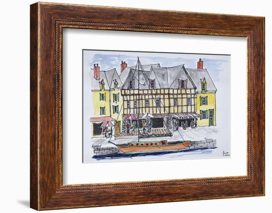 Quay Franklin in the old port of Saint-Goustan, Auray, Brittany, France-Richard Lawrence-Framed Photographic Print