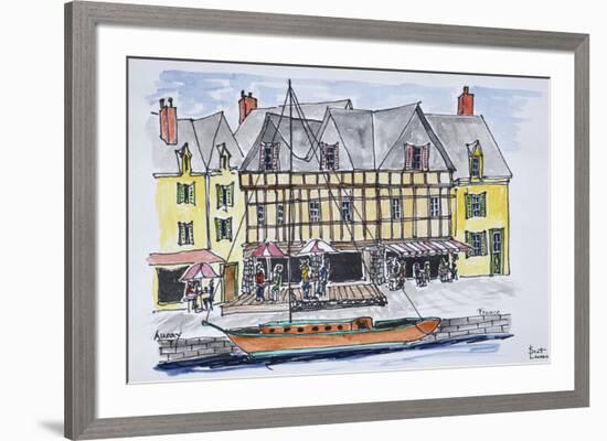 Quay Franklin in the old port of Saint-Goustan, Auray, Brittany, France-Richard Lawrence-Framed Premium Photographic Print