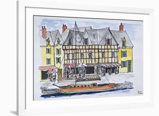 Quay Franklin in the old port of Saint-Goustan, Auray, Brittany, France-Richard Lawrence-Framed Premium Photographic Print