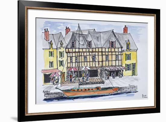 Quay Franklin in the old port of Saint-Goustan, Auray, Brittany, France-Richard Lawrence-Framed Premium Photographic Print