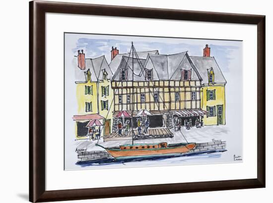 Quay Franklin in the old port of Saint-Goustan, Auray, Brittany, France-Richard Lawrence-Framed Premium Photographic Print