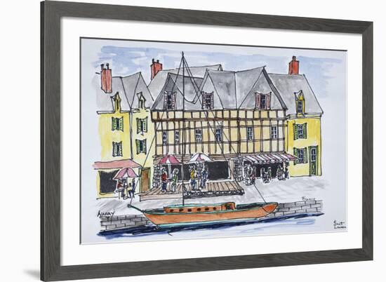 Quay Franklin in the old port of Saint-Goustan, Auray, Brittany, France-Richard Lawrence-Framed Premium Photographic Print