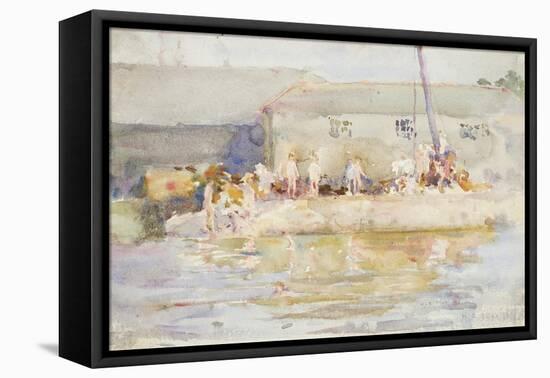 Quay Scamps, 1896-Henry Scott Tuke-Framed Premier Image Canvas