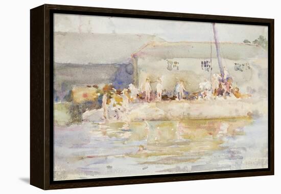 Quay Scamps, 1896-Henry Scott Tuke-Framed Premier Image Canvas