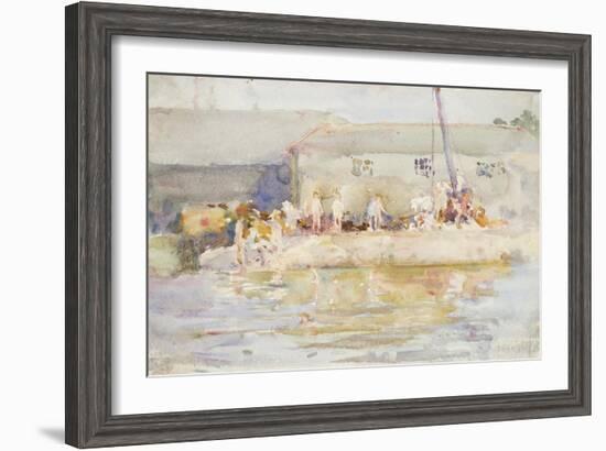 Quay Scamps, 1896-Henry Scott Tuke-Framed Giclee Print