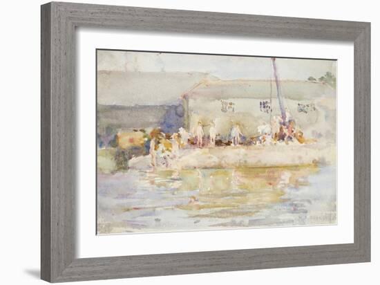 Quay Scamps, 1896-Henry Scott Tuke-Framed Giclee Print