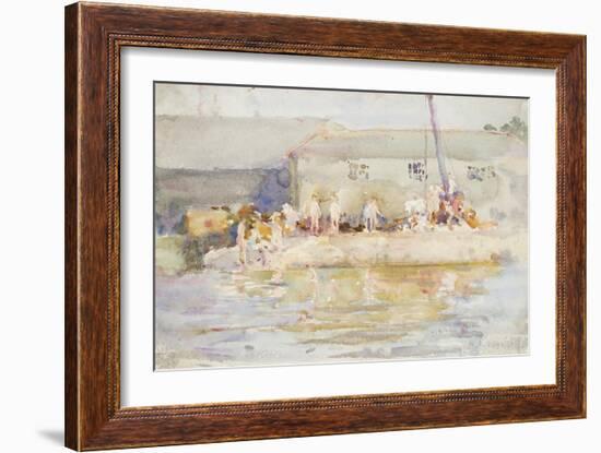 Quay Scamps, 1896-Henry Scott Tuke-Framed Giclee Print