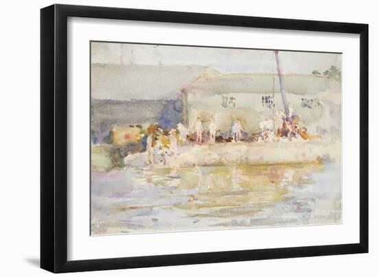 Quay Scamps, 1896-Henry Scott Tuke-Framed Giclee Print