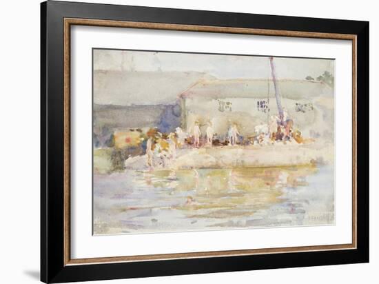 Quay Scamps, 1896-Henry Scott Tuke-Framed Giclee Print