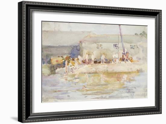 Quay Scamps, 1896-Henry Scott Tuke-Framed Giclee Print