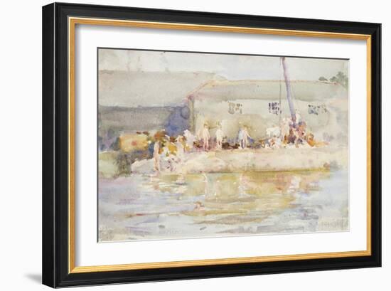 Quay Scamps, 1896-Henry Scott Tuke-Framed Giclee Print