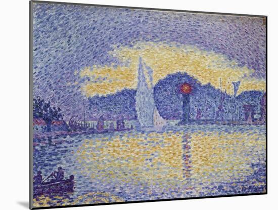 Quay Wall with Lighthouse, 1898-Paul Signac-Mounted Giclee Print