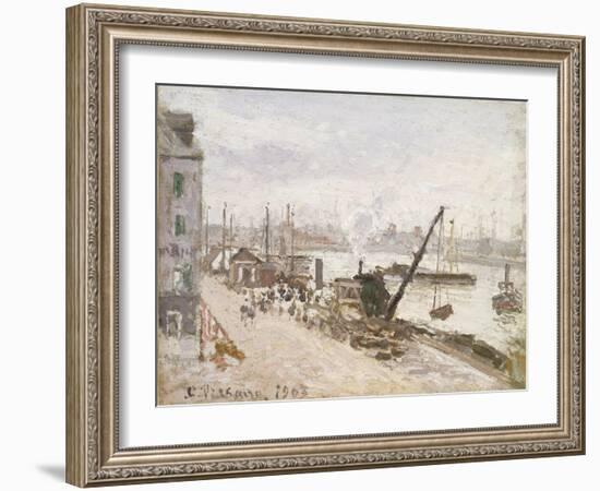 Quayside at Le Havre, 1903-Camille Pissarro-Framed Giclee Print