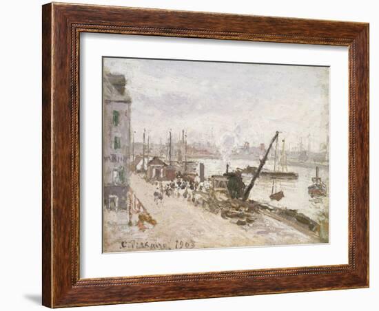 Quayside at Le Havre, 1903-Camille Pissarro-Framed Giclee Print