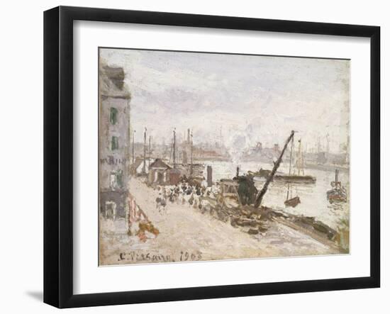 Quayside at Le Havre, 1903-Camille Pissarro-Framed Giclee Print