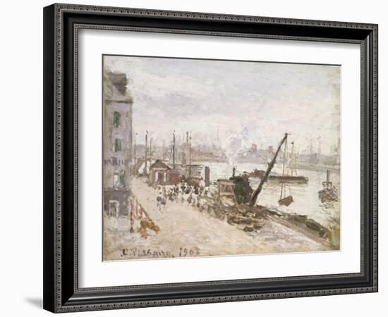 Quayside at Le Havre, 1903-Camille Pissarro-Framed Giclee Print