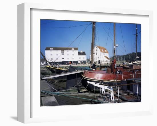 Quayside, Boats and Tidal Mill, Woodbridge, Suffolk, England, United Kingdom-David Hunter-Framed Photographic Print