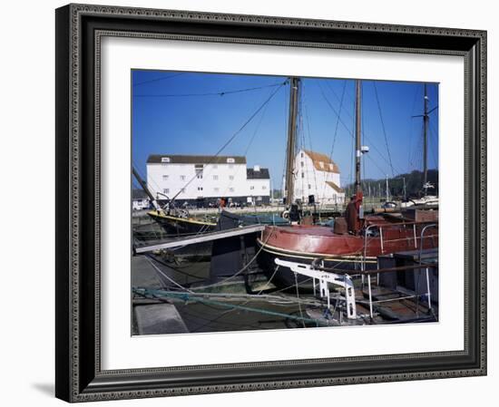 Quayside, Boats and Tidal Mill, Woodbridge, Suffolk, England, United Kingdom-David Hunter-Framed Photographic Print