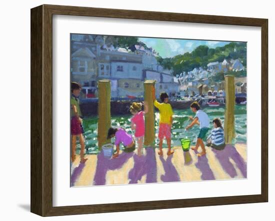 Quayside Fishing, Looe, 2015-Andrew Macara-Framed Giclee Print