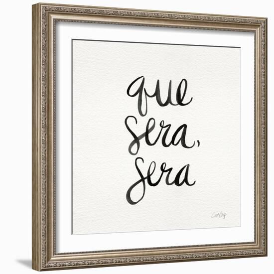 Que Sera Sera - Black on White-Cat Coquillette-Framed Giclee Print