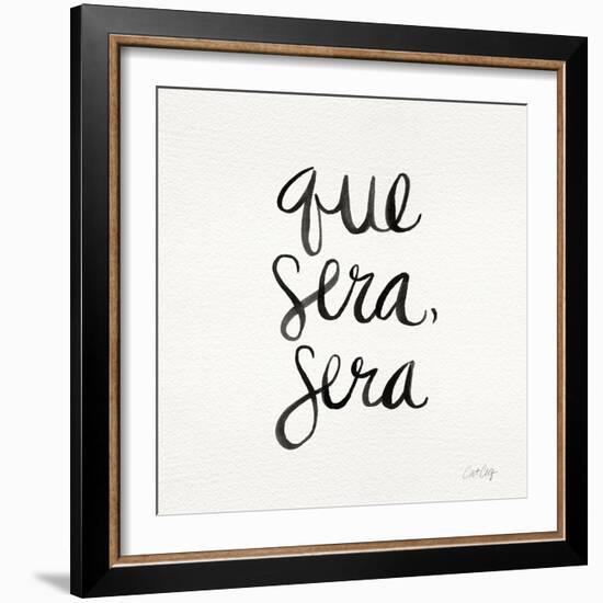 Que Sera Sera - Black on White-Cat Coquillette-Framed Giclee Print
