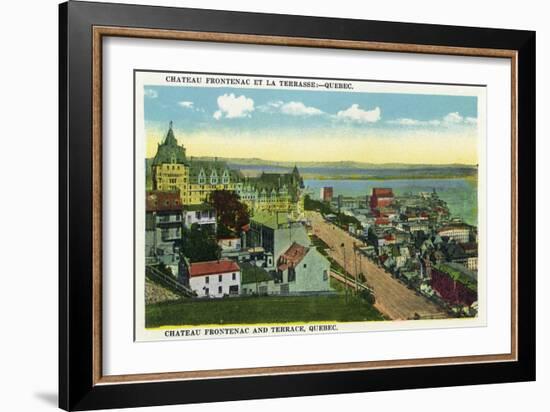 Quebec, Canada - Chateau Frontenac and Terrace Scene-Lantern Press-Framed Art Print