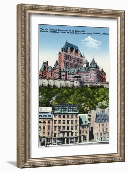 Quebec, Canada, Exterior View of the Chateau Frontenac from Lower Town-Lantern Press-Framed Art Print