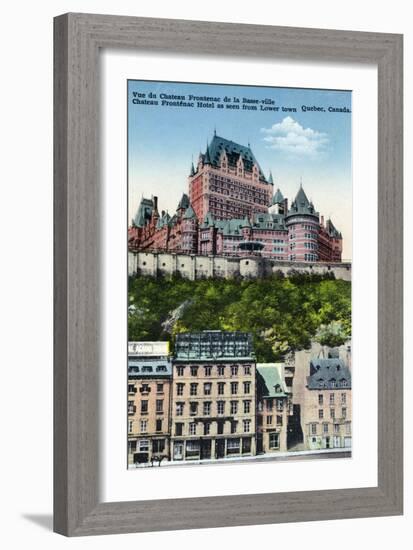 Quebec, Canada, Exterior View of the Chateau Frontenac from Lower Town-Lantern Press-Framed Art Print