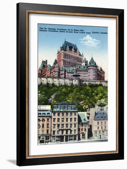 Quebec, Canada, Exterior View of the Chateau Frontenac from Lower Town-Lantern Press-Framed Art Print