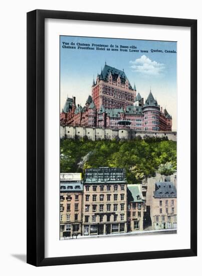 Quebec, Canada, Exterior View of the Chateau Frontenac from Lower Town-Lantern Press-Framed Art Print