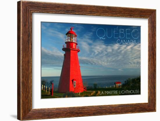 Quebec, Canada - Martre Lighthouse-Lantern Press-Framed Art Print