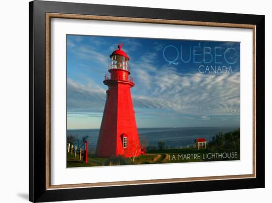 Quebec, Canada - Martre Lighthouse-Lantern Press-Framed Art Print