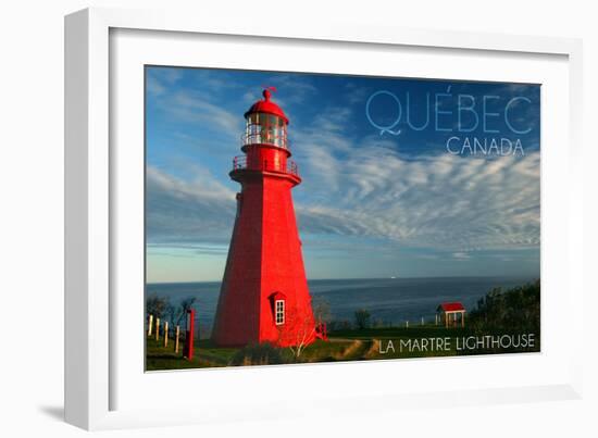 Quebec, Canada - Martre Lighthouse-Lantern Press-Framed Art Print