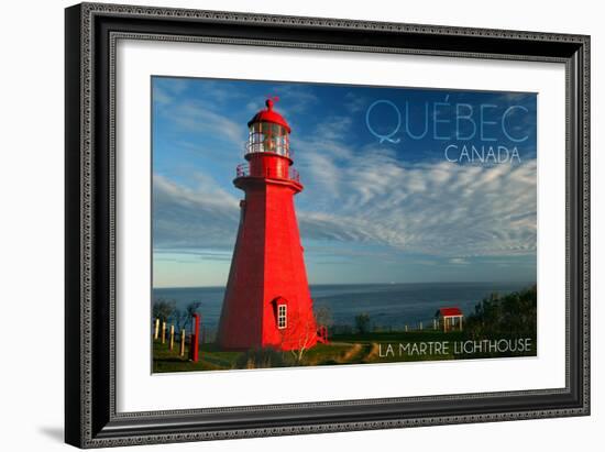 Quebec, Canada - Martre Lighthouse-Lantern Press-Framed Art Print