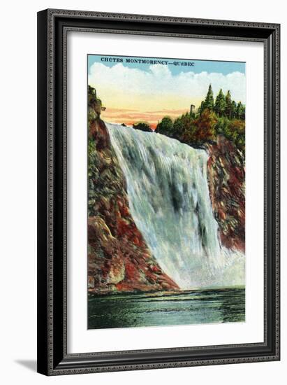 Quebec, Canada - Montmorency Falls Scene-Lantern Press-Framed Art Print