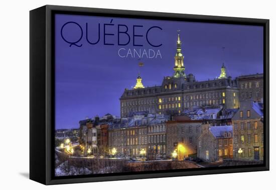 Quebec, Canada - Rue Des Remparts-Lantern Press-Framed Stretched Canvas