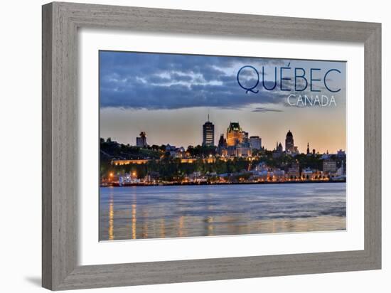 Quebec, Canada - Skyline at Sunset-Lantern Press-Framed Art Print