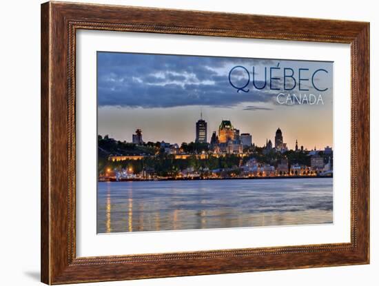 Quebec, Canada - Skyline at Sunset-Lantern Press-Framed Art Print