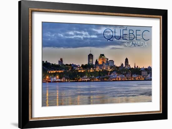 Quebec, Canada - Skyline at Sunset-Lantern Press-Framed Art Print