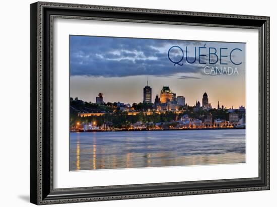 Quebec, Canada - Skyline at Sunset-Lantern Press-Framed Art Print