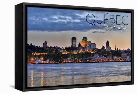 Quebec, Canada - Skyline at Sunset-Lantern Press-Framed Stretched Canvas