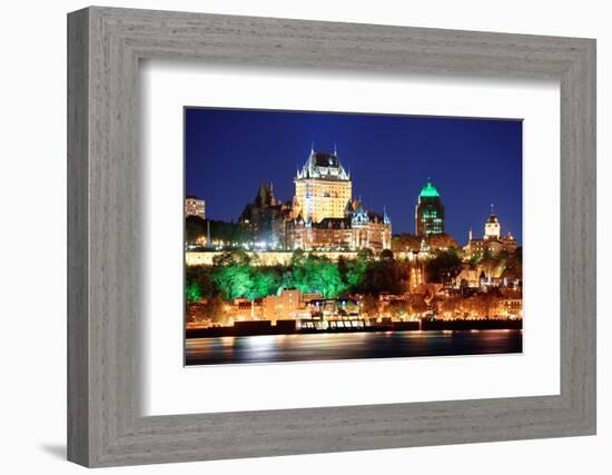 Quebec City Skyline at Dusk over River Viewed from Levis.-Songquan Deng-Framed Photographic Print