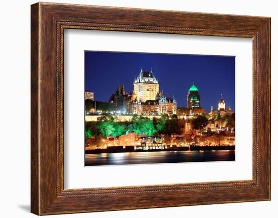 Quebec City Skyline at Dusk over River Viewed from Levis.-Songquan Deng-Framed Photographic Print