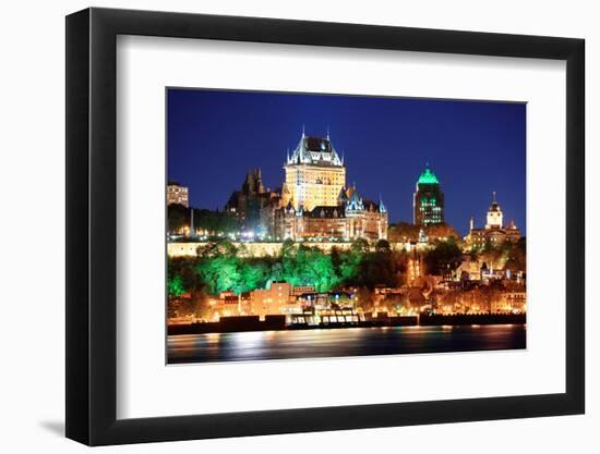 Quebec City Skyline at Dusk over River Viewed from Levis.-Songquan Deng-Framed Photographic Print