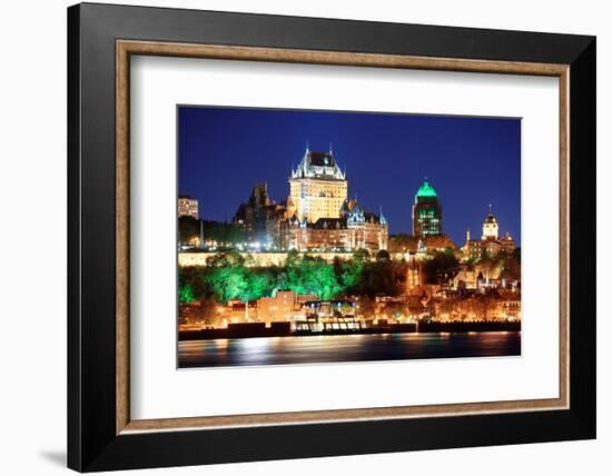 Quebec City Skyline at Dusk over River Viewed from Levis.-Songquan Deng-Framed Photographic Print