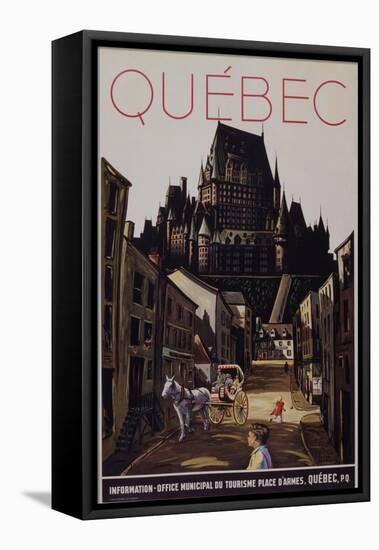 Quebec Travel Poster-null-Framed Premier Image Canvas