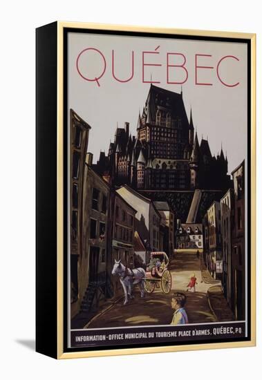 Quebec Travel Poster-null-Framed Premier Image Canvas