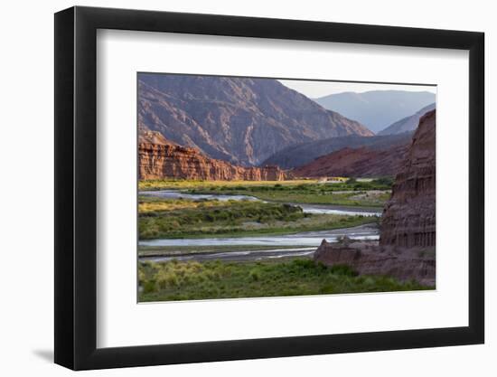 Quebrada de las Conchas. A canyon with rock formations created by Rio de las Conchas, Argentina-Martin Zwick-Framed Photographic Print