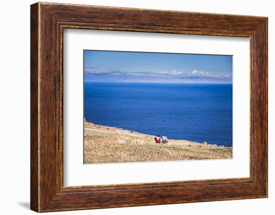 Quechua Women on Amantani Island (Isla Amantani), Lake Titicaca, Peru, South America-Matthew Williams-Ellis-Framed Photographic Print